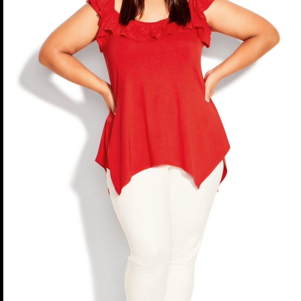 Avenue Serena Top - Red sz 26-28 NWT